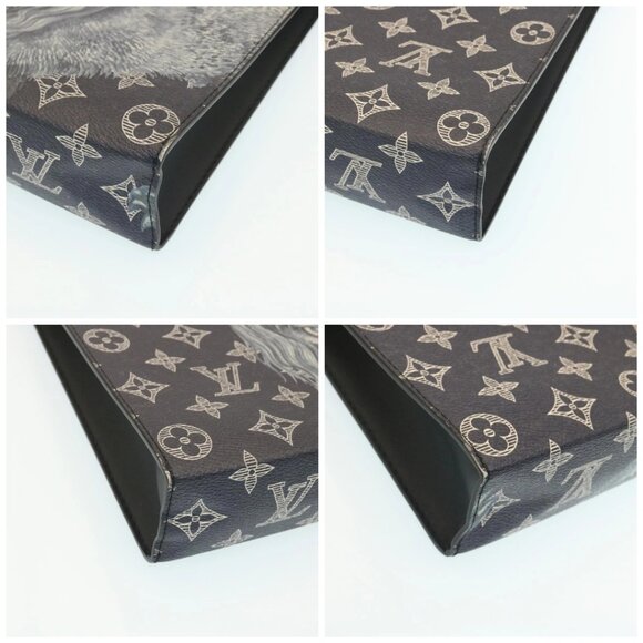 LOUIS VUITTON Monogram Savanna Pochette Voyage ClutchBag Navy M66639 Auth 29183A - Picture 14 of 16